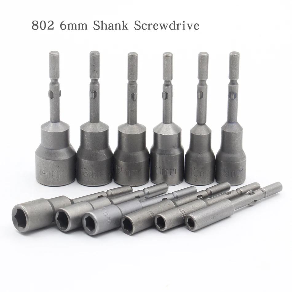 801 5mm Shank Screwdrive Bits Hex Screw Nut Driver Socket Wrench Power Impact Drill Bit Strong Magnetic Tools