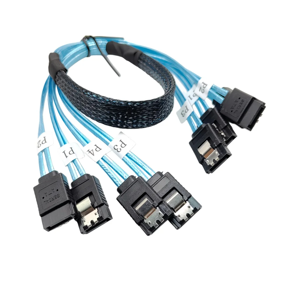 SATA To SATA Cable 4/6/8 Ports/Set SATA 3.0 Date Cable 7 Pin to 7 Pin Sas Cord 12Gbps HDD Cable For Server NAS PC 0.5M 1M