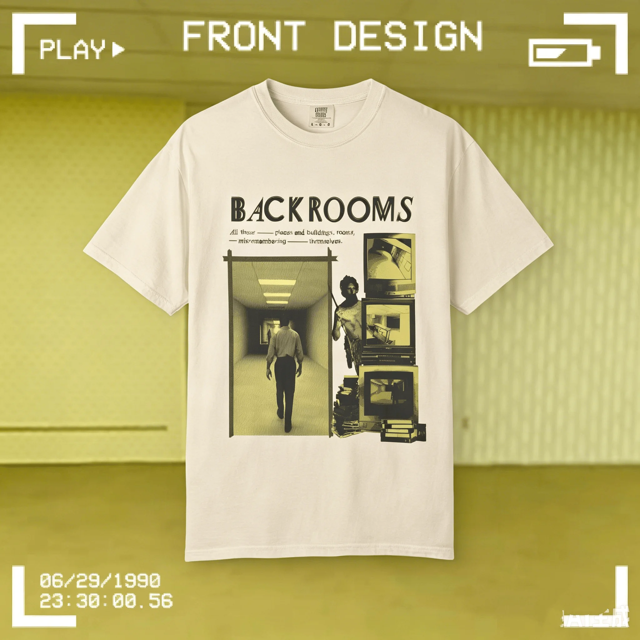 Backrooms Film-Motiv T-Shirt Horror-Film Baumwoll-T-Shirt 2026 Sommer Herren Damen Streetwear Lässiger Y2k-Stil Lockeres Shirt – Detail 5