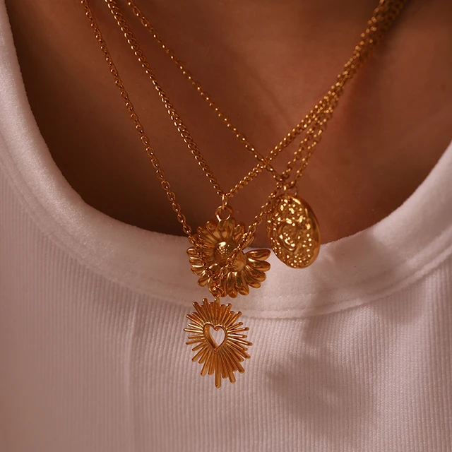 Sunflower necklace aliexpress clearance