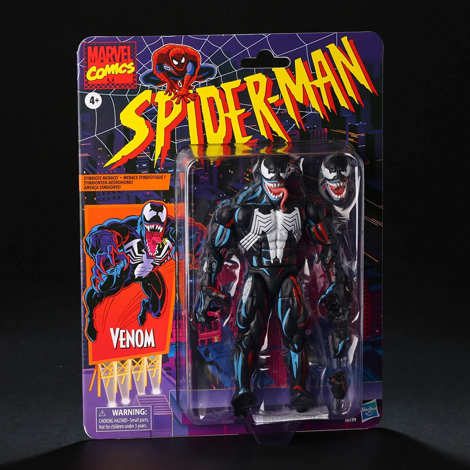 Marvel Legends Venom Retro Animated Action Figure Model Toy For Collectible Figurine