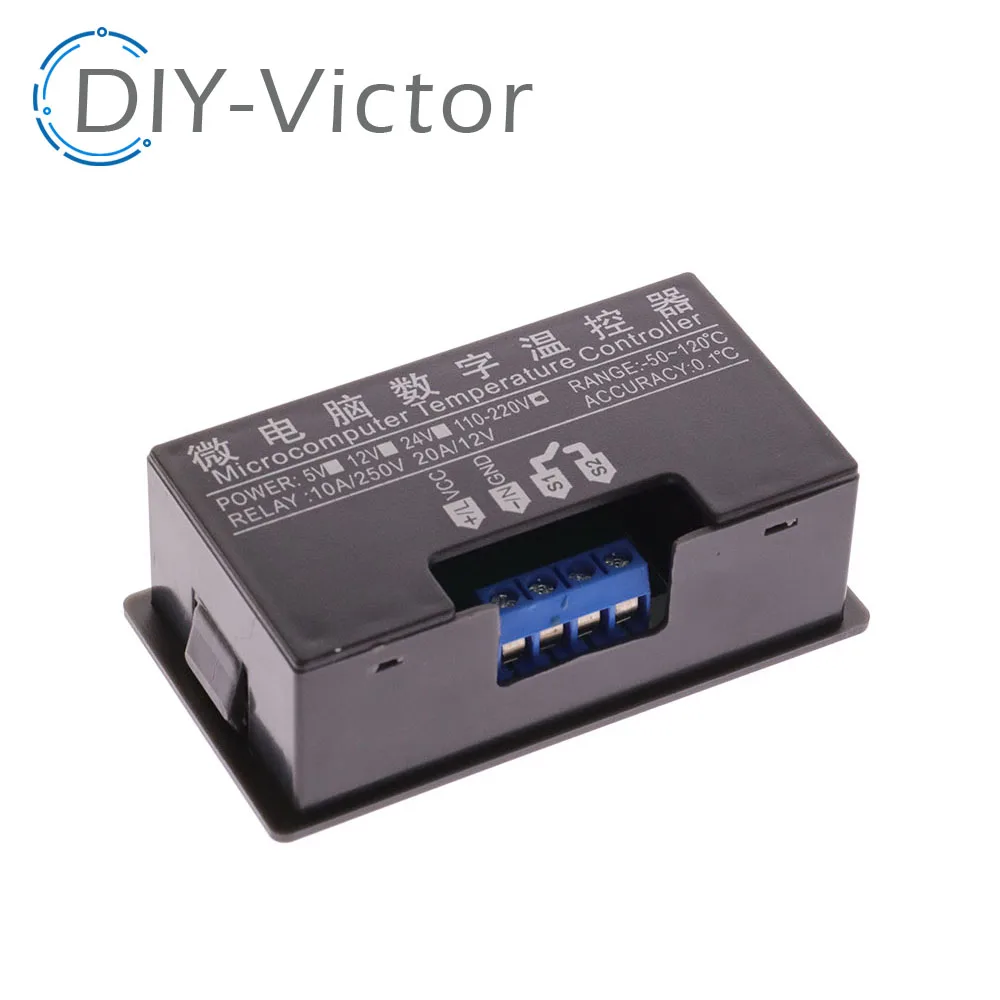 W3230 12 فولت 24 فولت AC110-220V خط التحقيق 20A التحكم الرقمي في درجة الحرارة LED عرض ترموستات مع أداة التحكم في الحرارة/التبريد #3