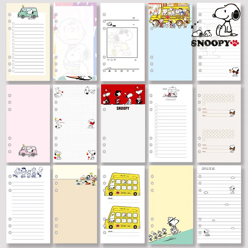 

Snoopy A5 Loose-Leaf Paper Hand-Book Core Replacement Paper Inner Page Multiple Style Diy Exclusive Student Notebook Ins Popular