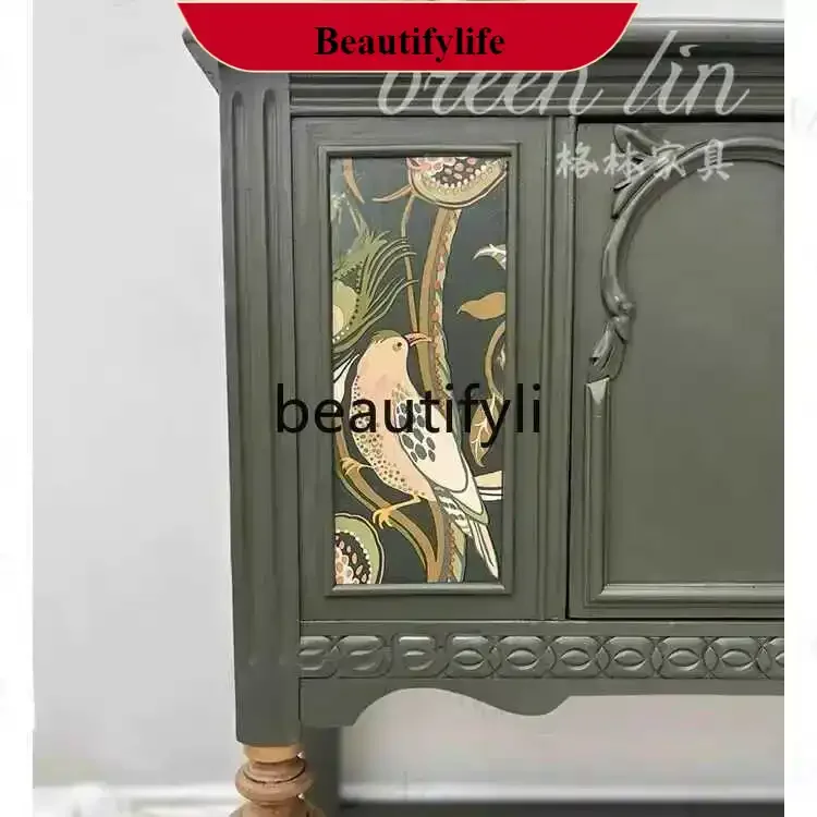 

DD132 French retro solid wood porch storage cabinet living room storage cabinet/decorative cabinet45