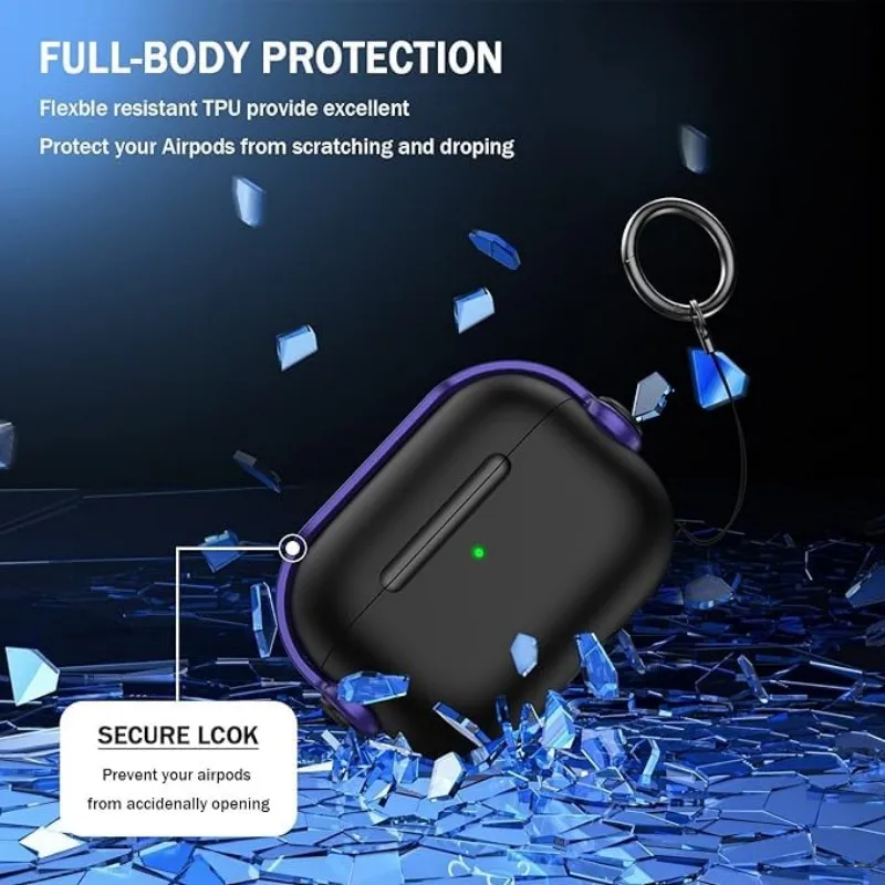 เคสสำหรับ Airpods Pro 3 2025 พร้อมระบบล็อคที่ปลอดภัยและชุดทำความสะอาด เคสป้องกันหูฟังสำหรับ Airpods Pro 3/Pro 2/4