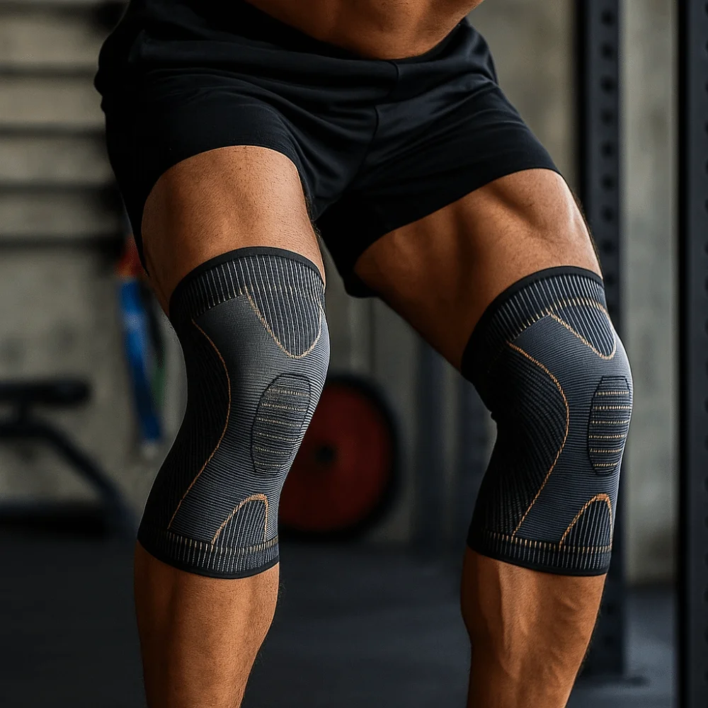 

Дышащий фиксатор колена из волоконного материала для бега, защита надколенника, комфортный бандаж для суставов, для бадминтона и волейбола