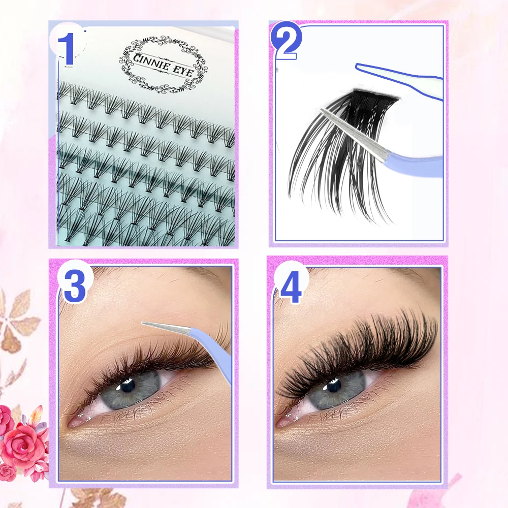 100 Cluster Eyealsh DIY Individual False eyelash Extension Soft 50/30D Fluffy Lash Bunchens Premade Volume Fans Eyealsh Sppplies