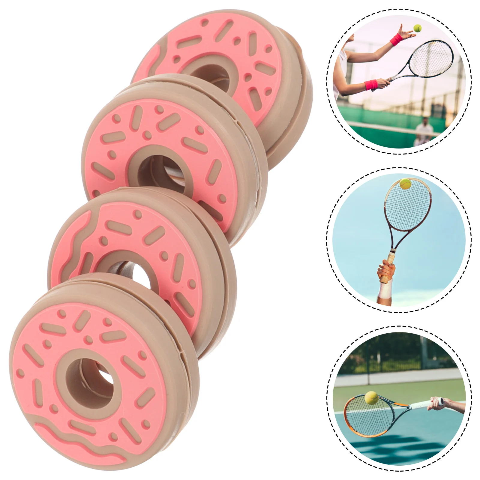 4 Pcs Tennis Racket Vibration Dampener Shock Absorber Silicone Damper Hamburger Doughnut Shocks Absorbers