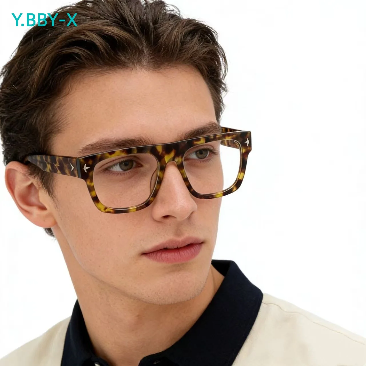 

Y.BBY-X Handmade Acetate Glasses Frame for Men High Quality Square Eyeglasses Frame Women Retro Luxury Brand Designer Eyewear