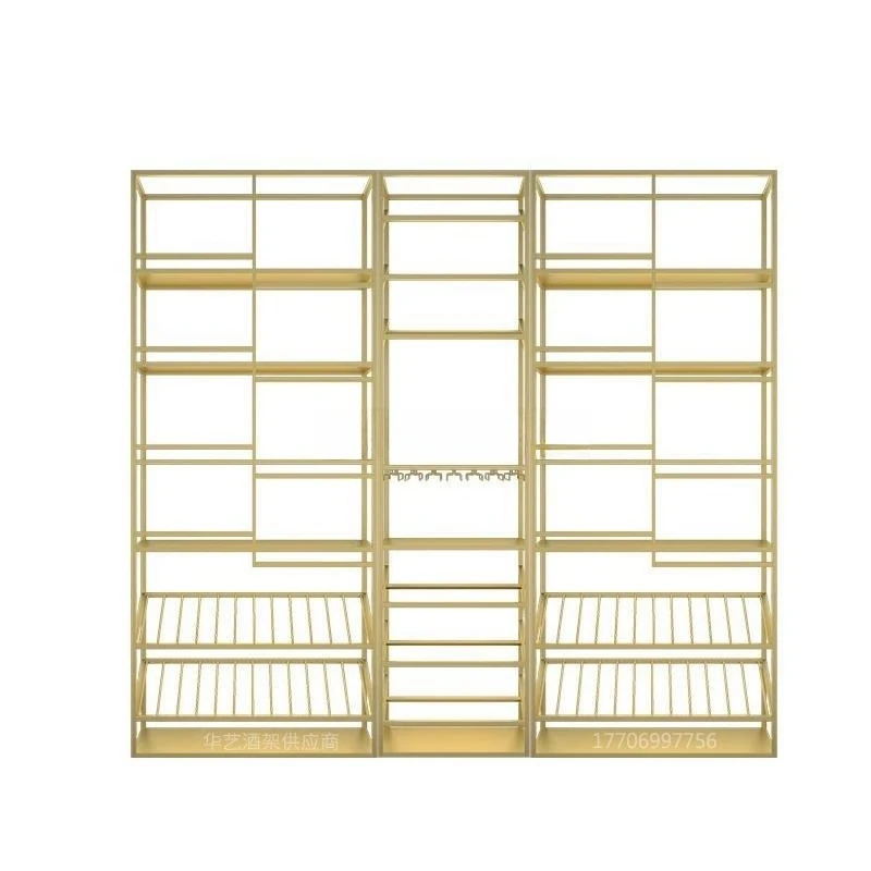 Baijiu cabinet display frame Forged iron floor display wine frame