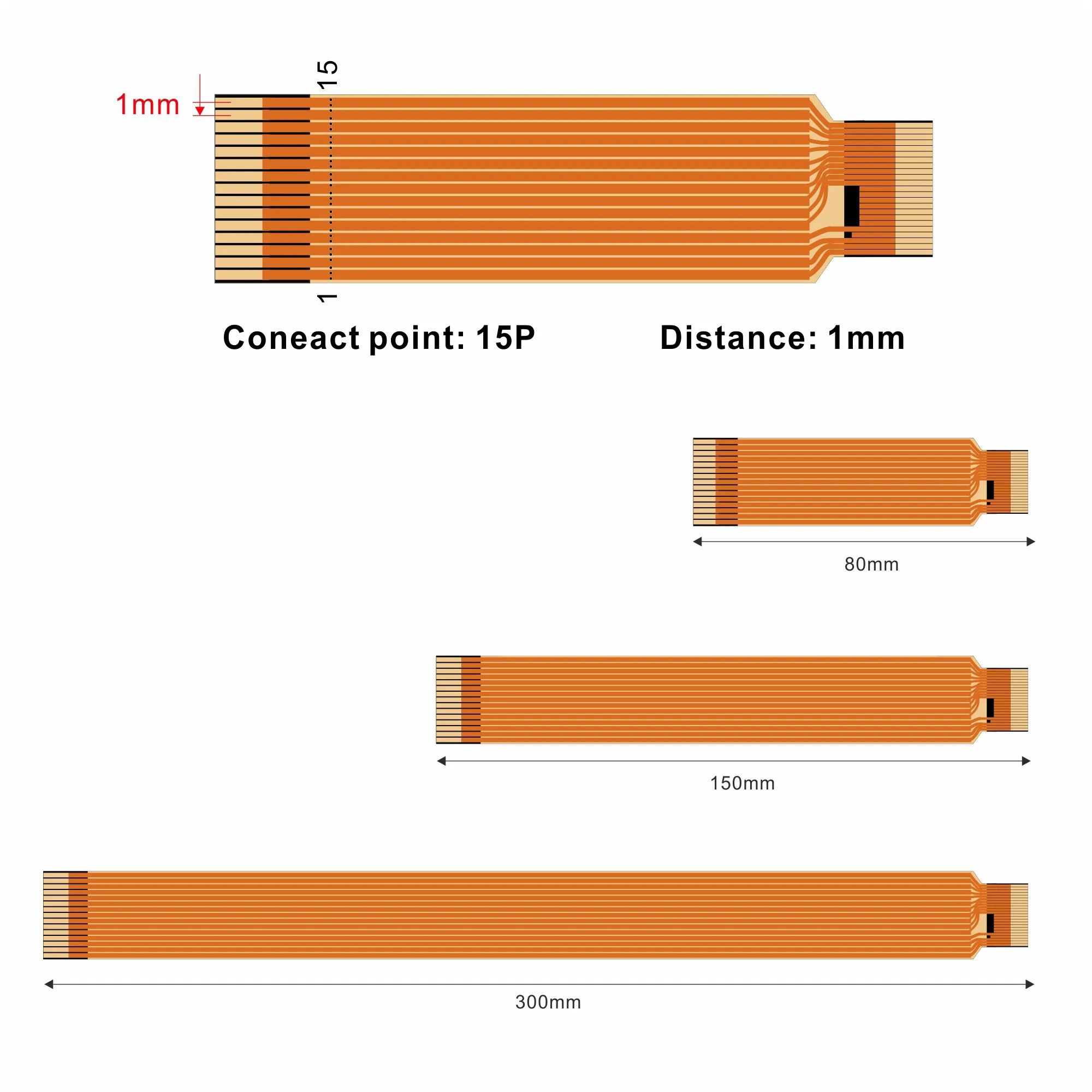 OSOYOO Ribbon Flex Extension CSI Cables Camera Cable Set for Raspberry Pi Zero & W, Pi 5