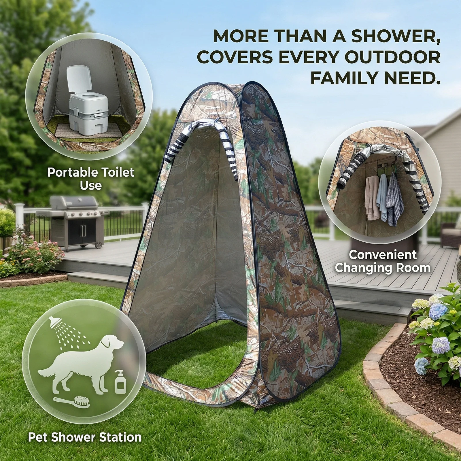1 Person Shower Tent for Outdoor Workers, Pop Up Durable Shelter, Portable Foldable Changing Tent