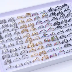 10 stks/partij Mode Rvs Strass Streep Ringen Voor Vrouwen Mix Stijl Bruiloft Engagement Sieraden Party Geschenken