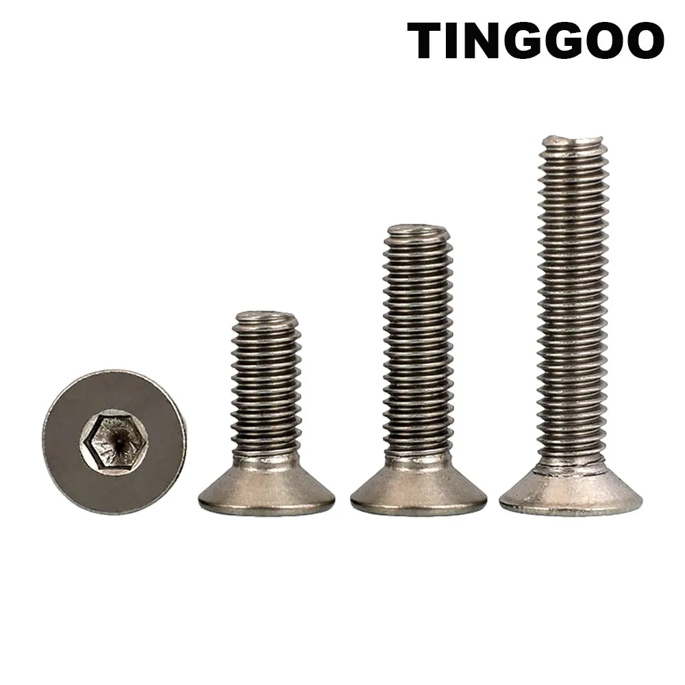 

2/10Pcs TA2 Pure Titanium M2 M2.5 M3 M4 M5 M6 M8 Gr2 Hexagon Hex Socket Head Flat Countersunk Allen Bolt Screw L=3-60mm DIN7991