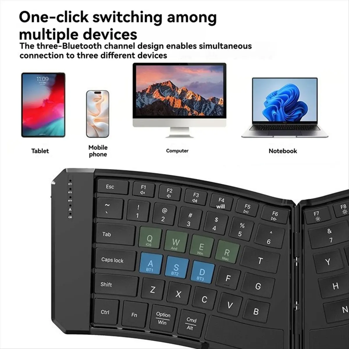 inabez-人間工学に基づいた-v-字型-3-ウェイ-bluetooth-折りたたみキーボード-携帯電話タブレット充電ライトと-bluetooth-キーボード