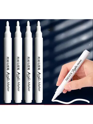 1/3/5 Pcs Student-specific white acrylic marker for sketching, highlighting, and oil-based quick-drying painting brush