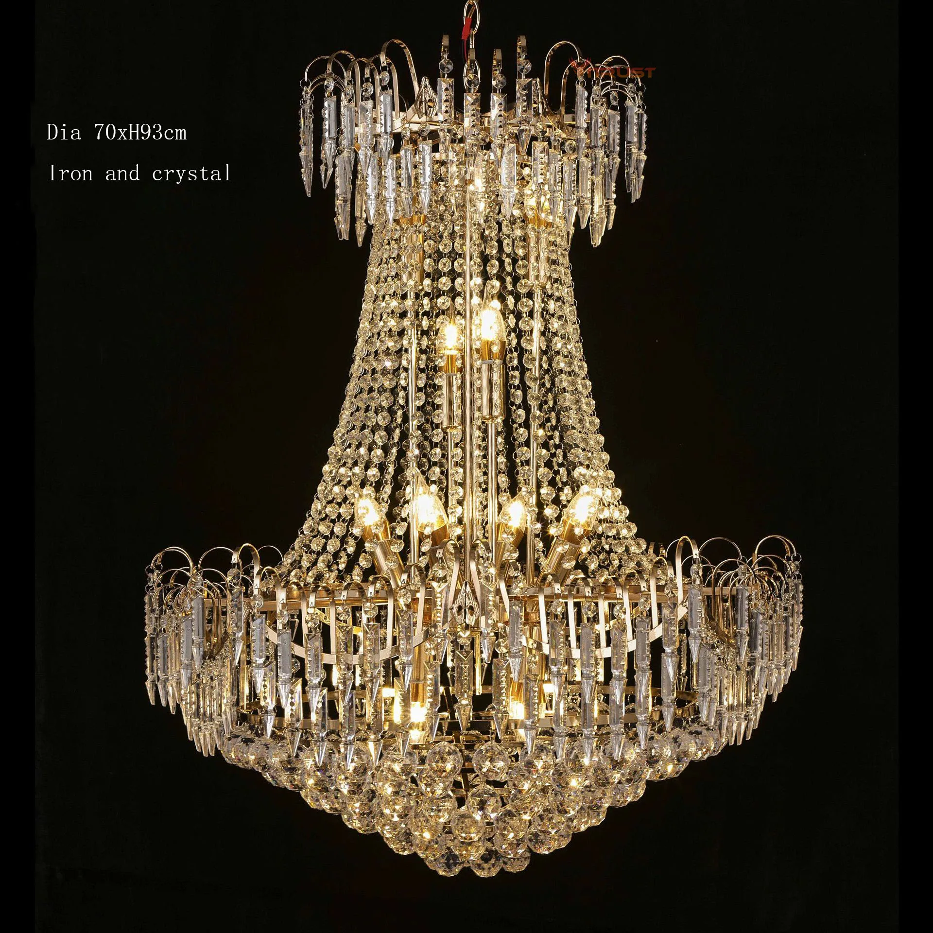 Villa Crystal Chandelier Modern Chrome Gold LED Pendant Ceiling Plafon Lamp Light Fixture Living room Dining Lobby Restaurant