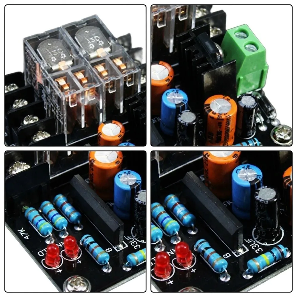 1Pc Dual Switch Speaker Protection Board 300W Power Delay DC Detection LED Status For Audio Circuit Module