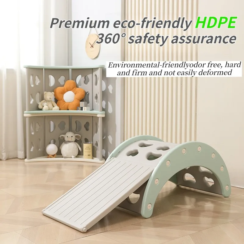 Multifunctional Kids Toy Slide Rocking Bed Storage Playpen Climbing Arch Slide Learning Table Integrated Safety Baby Slides Toys