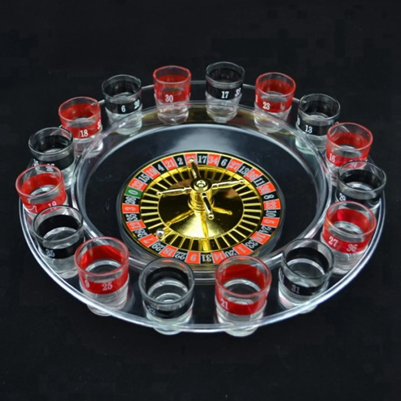 1Set 16 Cups Of Lucky Wheel Entertainment Turntable Drinkware Game Glass Casino Games