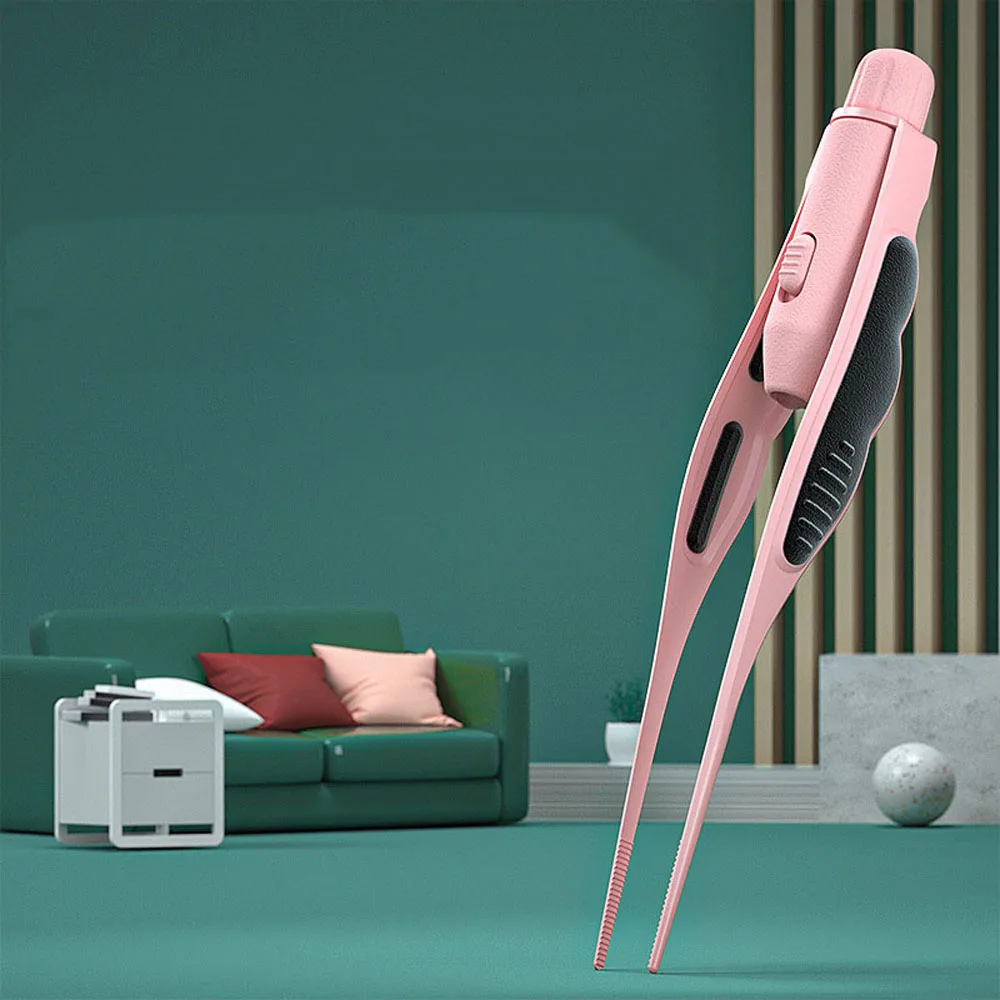 Reutilizable 360 °   Limpiador de cera de los oídos de acero inoxidable, herramientas para el cuidado de los oídos, limpiador de cerumen, pinzas luminosas para los oídos