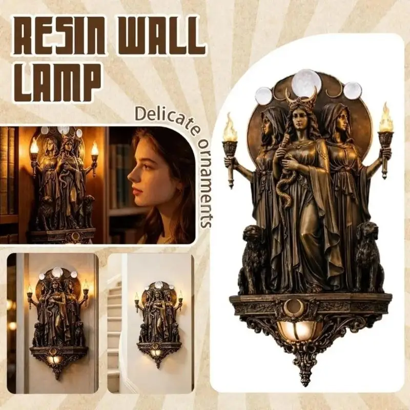62KD Simple to Mount Resin Wall Lamp Hecate Design Suitable for Indoor Spaces Offering Artistic and Functional Lighting
