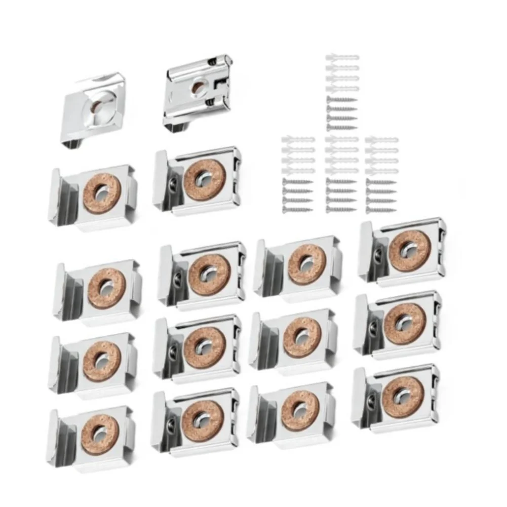 Stainless Steel Mirror Clips Designed for Glass Thickness Variability in Standard Bathroom Mirror Installations