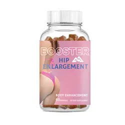 Natural hip strengthening supplement, with a curved shape and maximum gain that tightens and enhances 60 vegetarian gummies