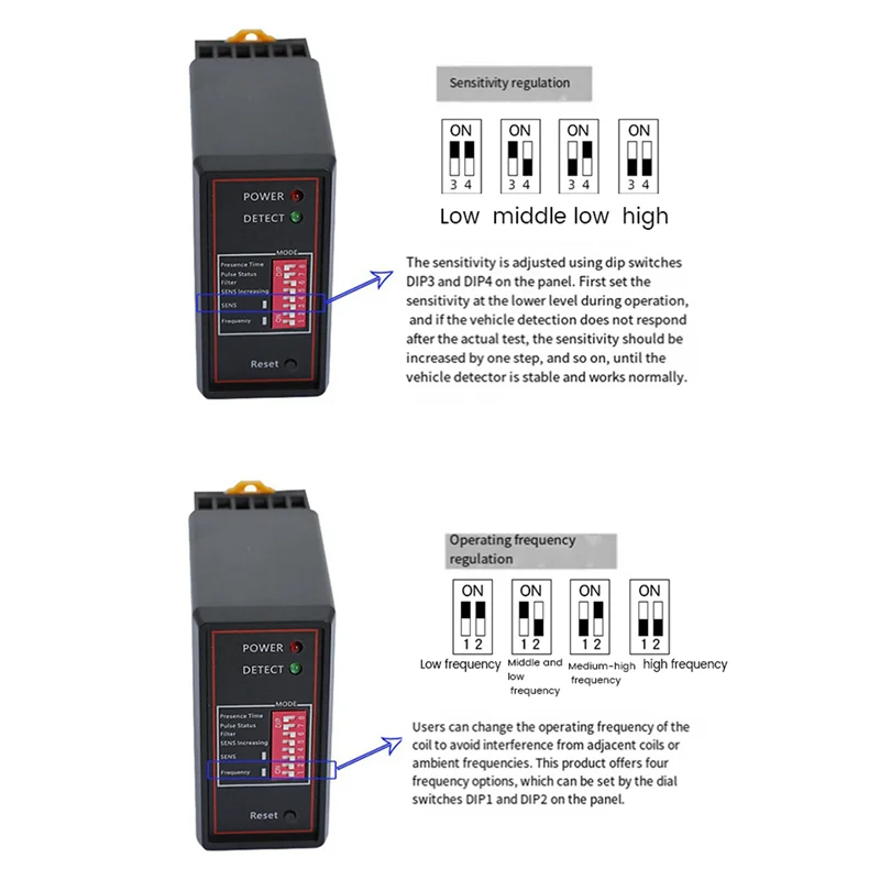 2X PD132 Single Channel Inductive Vehicle Loop Detector For Car Parking Lot Vehicle Loop Detector ENGLISH VERSION-Y41A