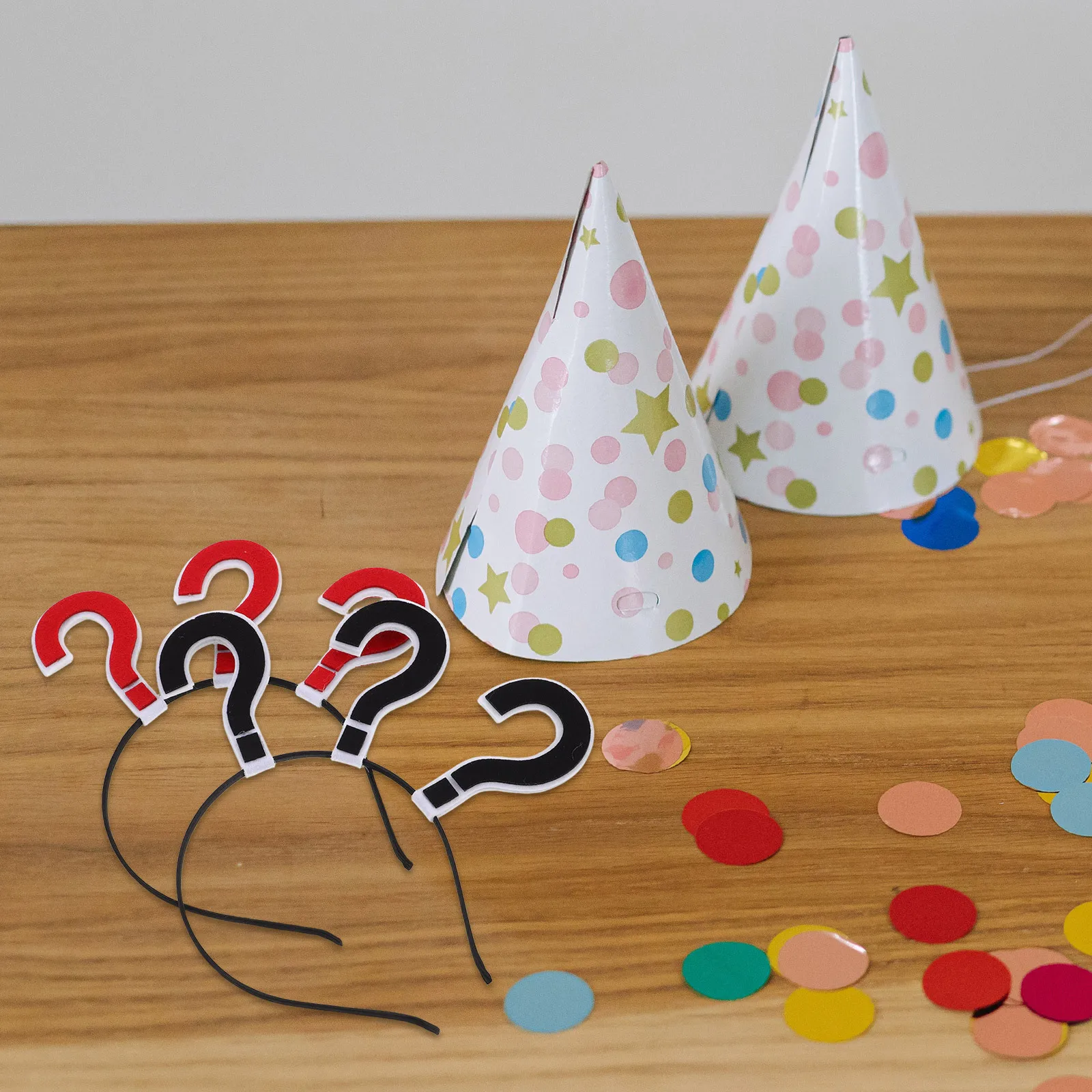 

2pcs Question Mark Headband Cloth Hair Accessory Funny Punctuation Headdress For Festival Party Birthday Red Black Novelty