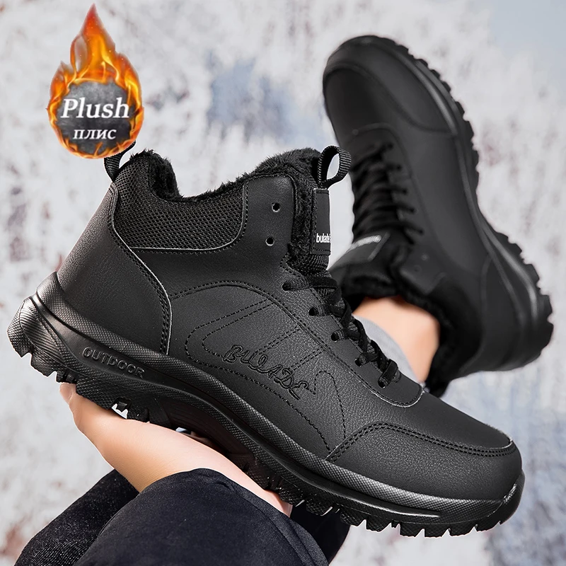 ELUVA Men's Winter Snow Boots Waterproof Non-Slip Thermal Lightweight Hiking Shoes Men's Insulated Outdoor Work Boots for Men