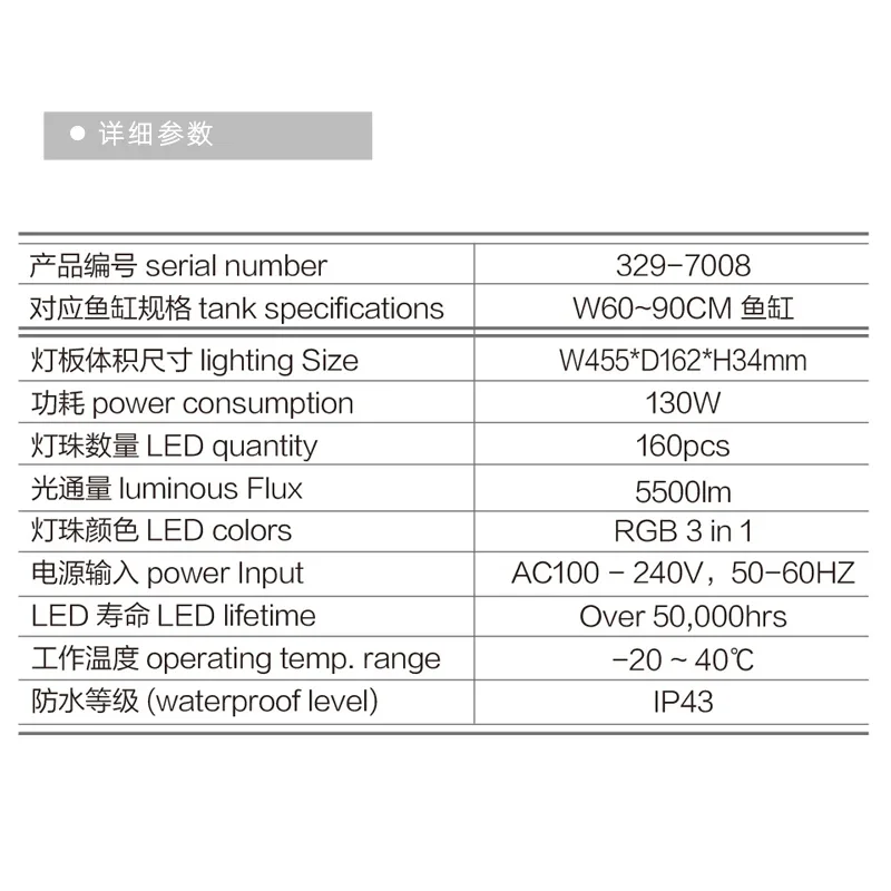 Chihiros RGB VIVID Aquarium LED Light Water Plant Grow with Built In Bluetooth Controller Shade with Mirror