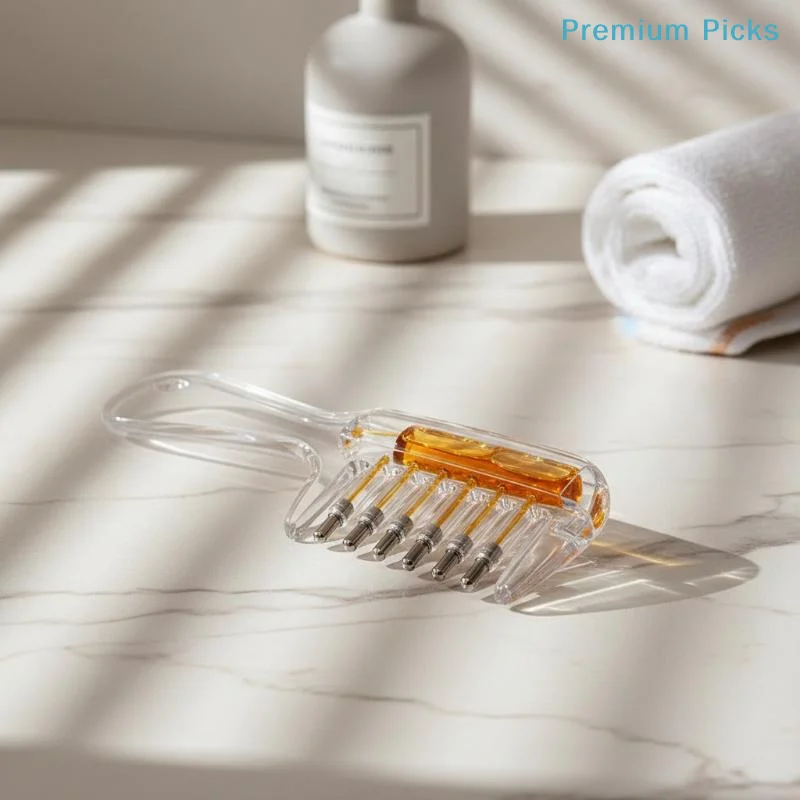portableTransparent Scalp Massage Comb Unisex Built-in Essential Oil Liquid Applicator Suitable for All Age Groups