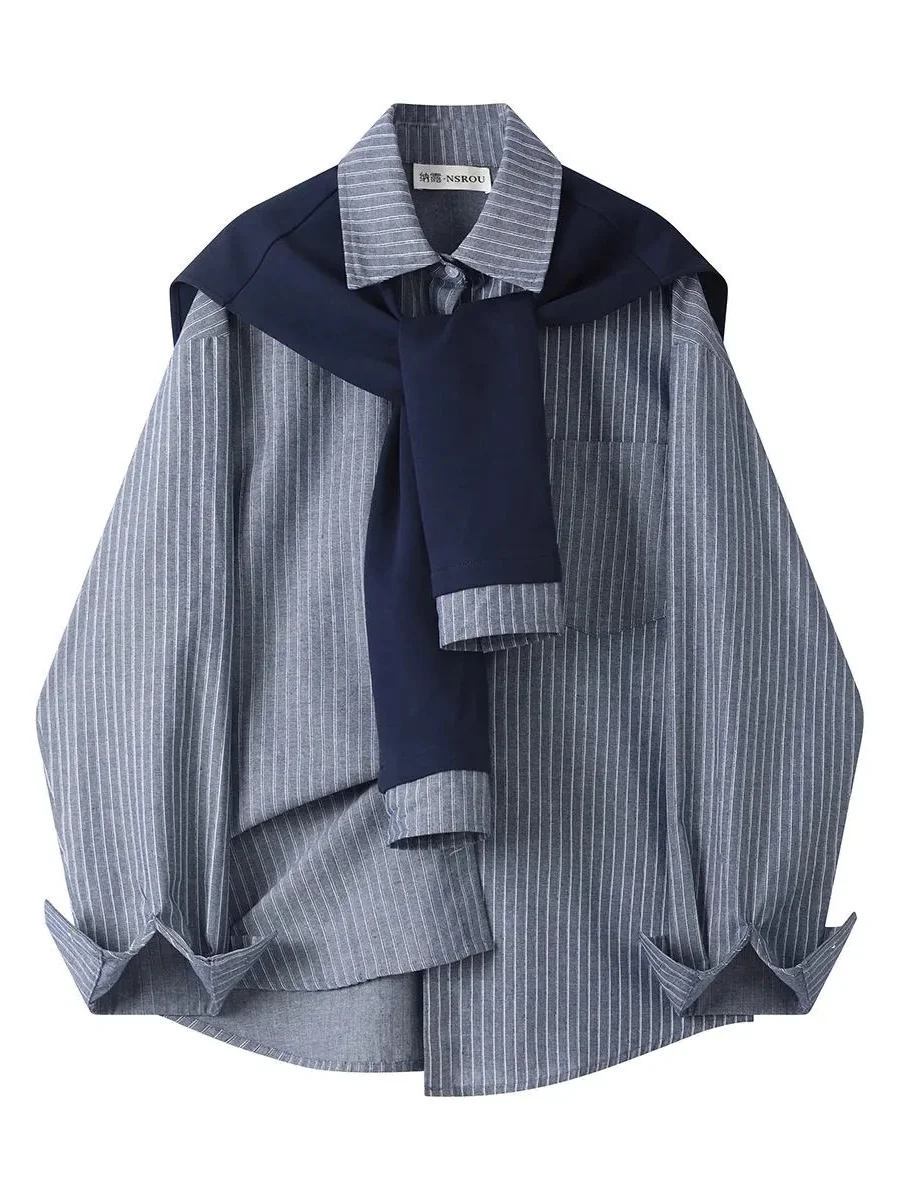 

Раннеосенняя модная повседневная рубашка унисекс больших размеров серии 300 Pou Salt с эффектом омоложения