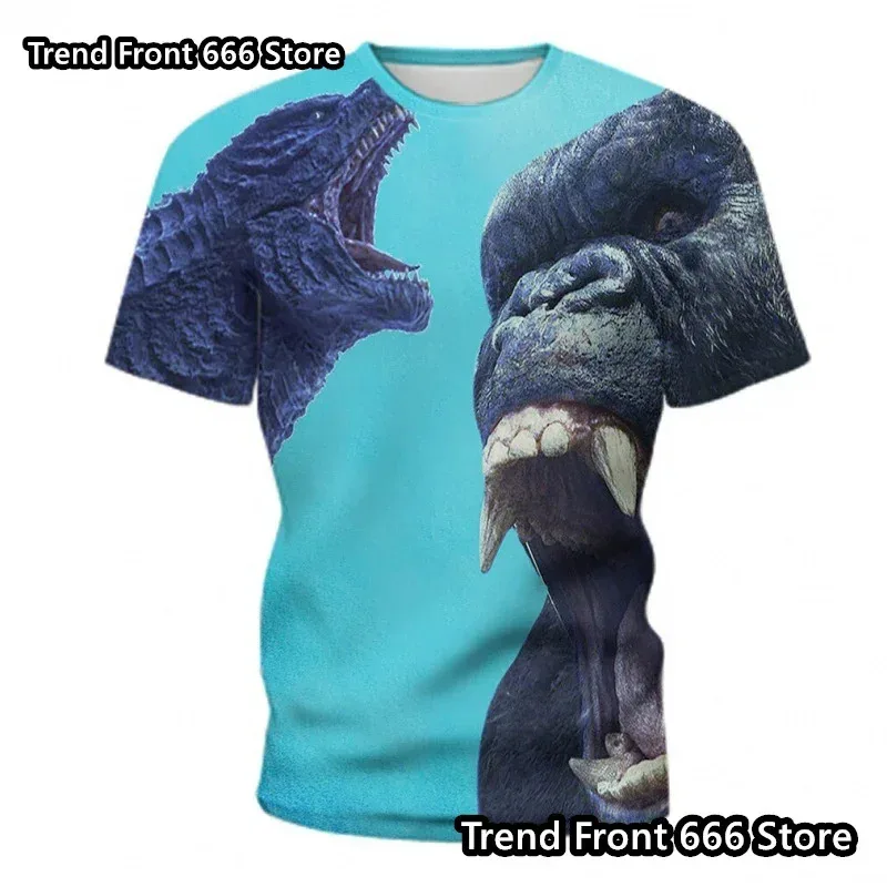 صعود كوكب القرود الاطفال والرجال كينغ كونغ قصيرة الأكمام تي شيرت Crewneck الأطفال ثلاثية الأبعاد مطبوعة تي شيرت الأولاد الملابس