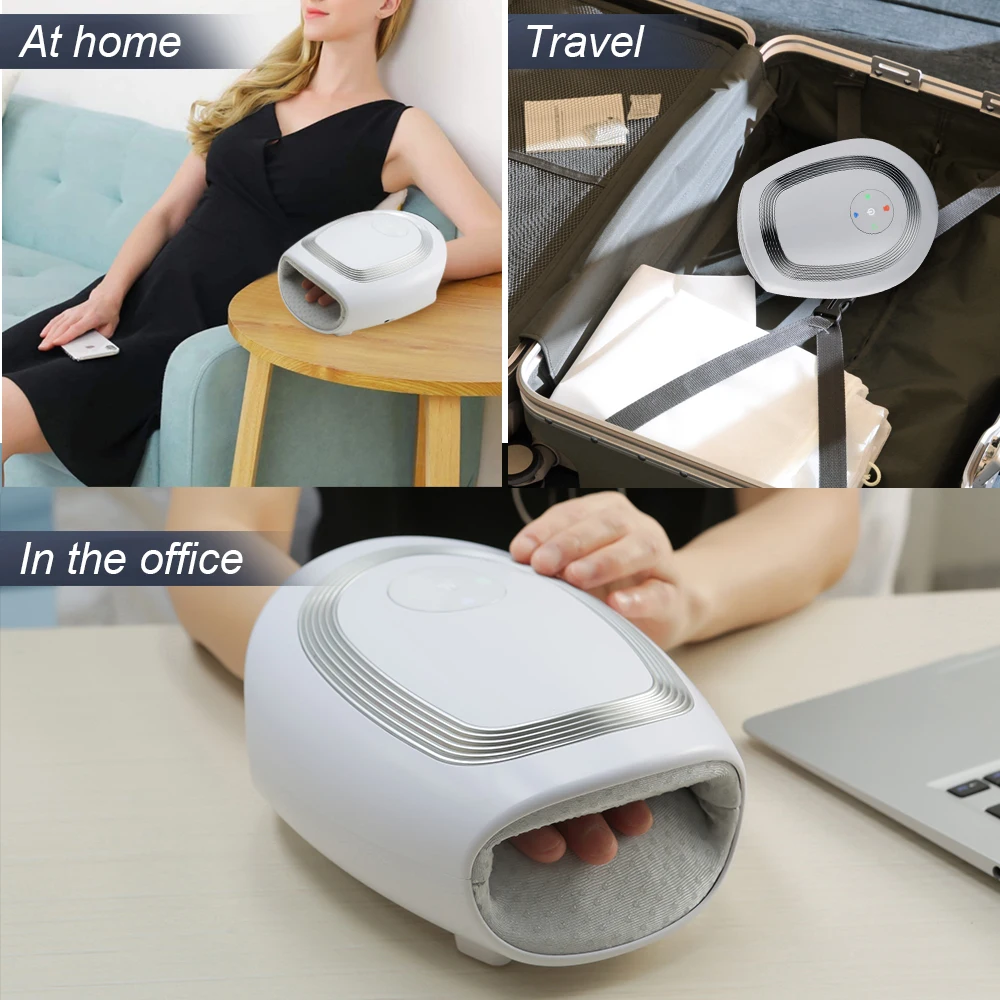 Hand Massager with 3 Modes,2 Gear Vibration Air Compression Massage for Hand Palm Fingers for Carpal Tunnel,Stress Hand Relief