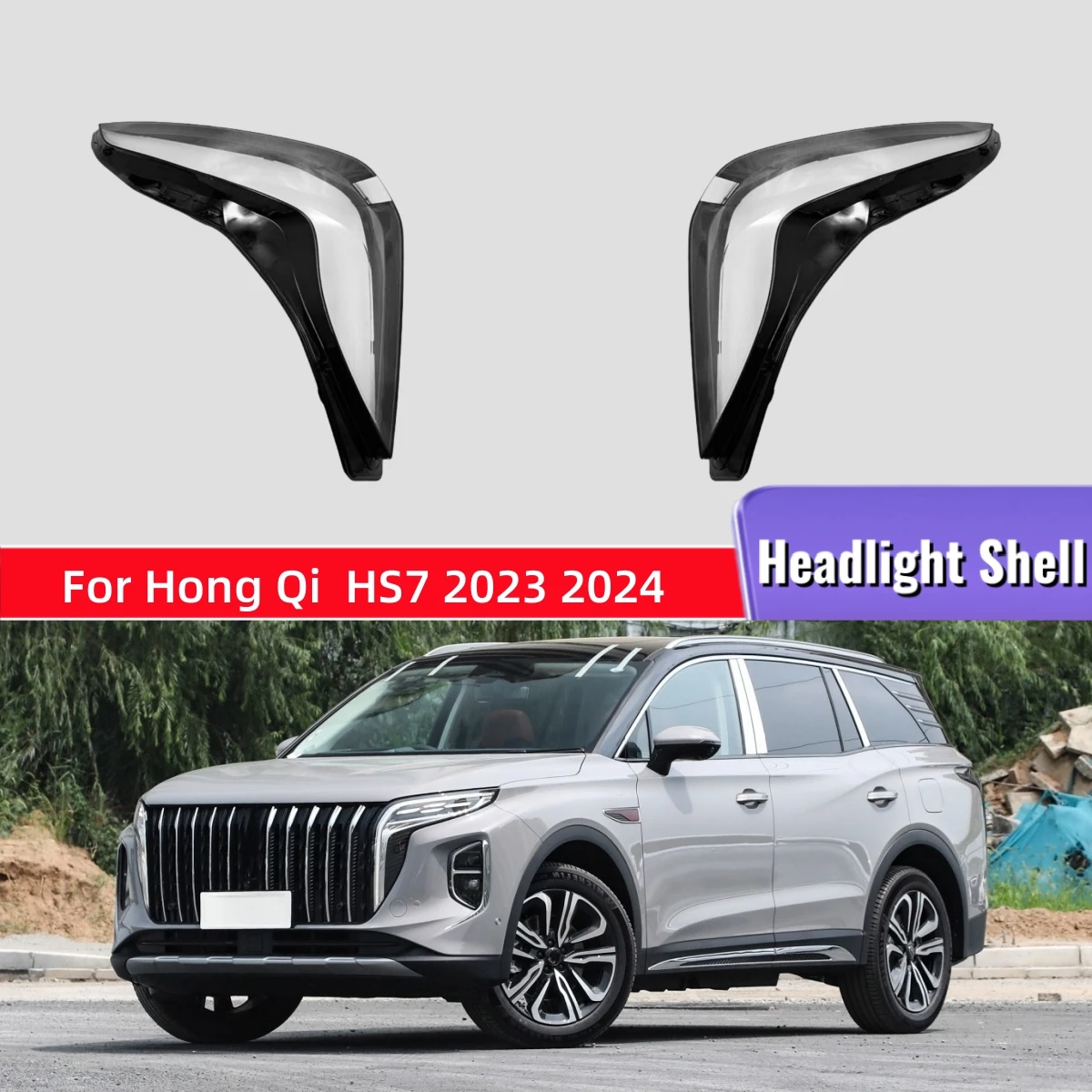 

For Hong Qi HS7 2023 2024 Car Products Shade Headlight Headlamp Shell Car Front Headlight Lens Cover Lights Shell