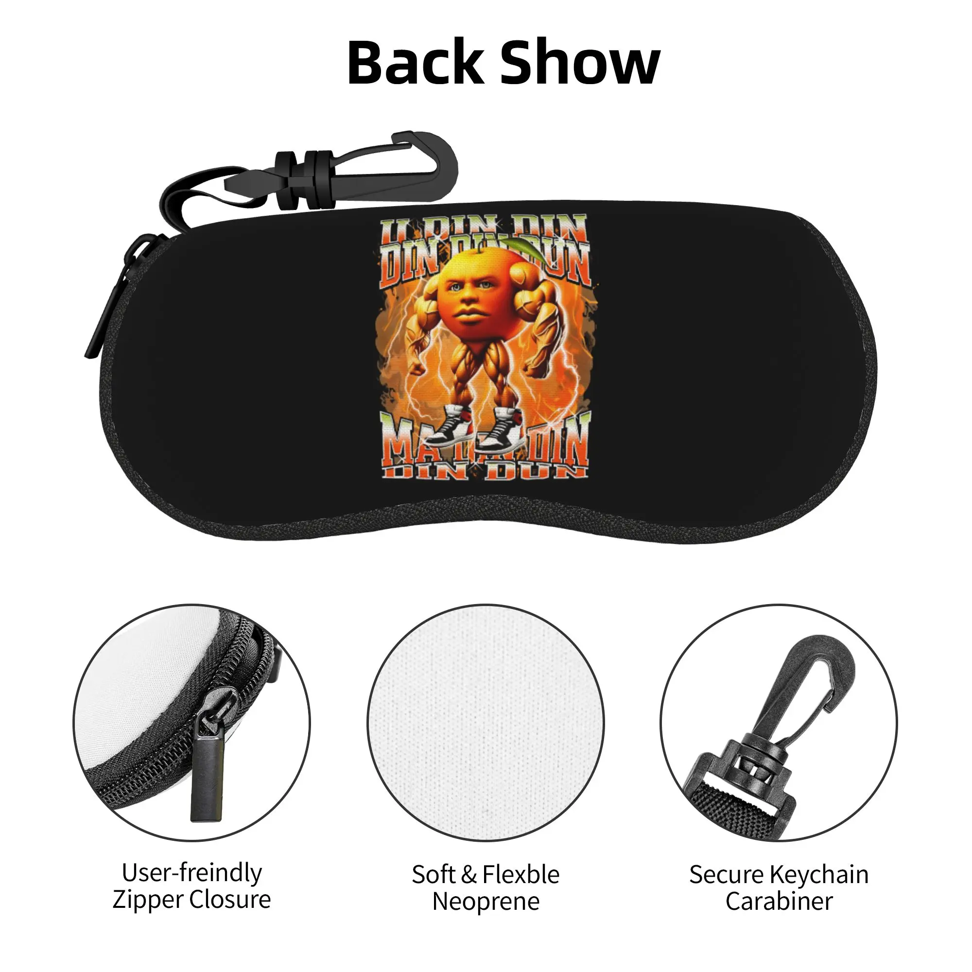Estuche para gafas de sol italiano Brainrot U Din Din Din Dun, caja protectora suave y resistente de color naranja para hombres y mujeres