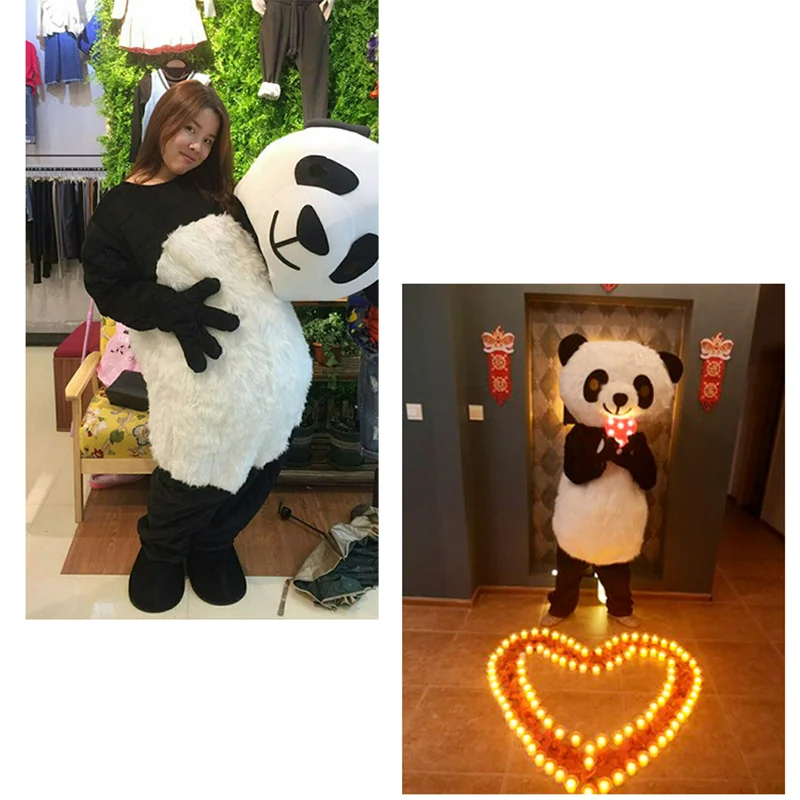 Panda Cartoon Mascot Cosplay Costume Suit Christmas Mascot Panda Adult Size gioco di ruolo vestiti divertenti per feste di Festival