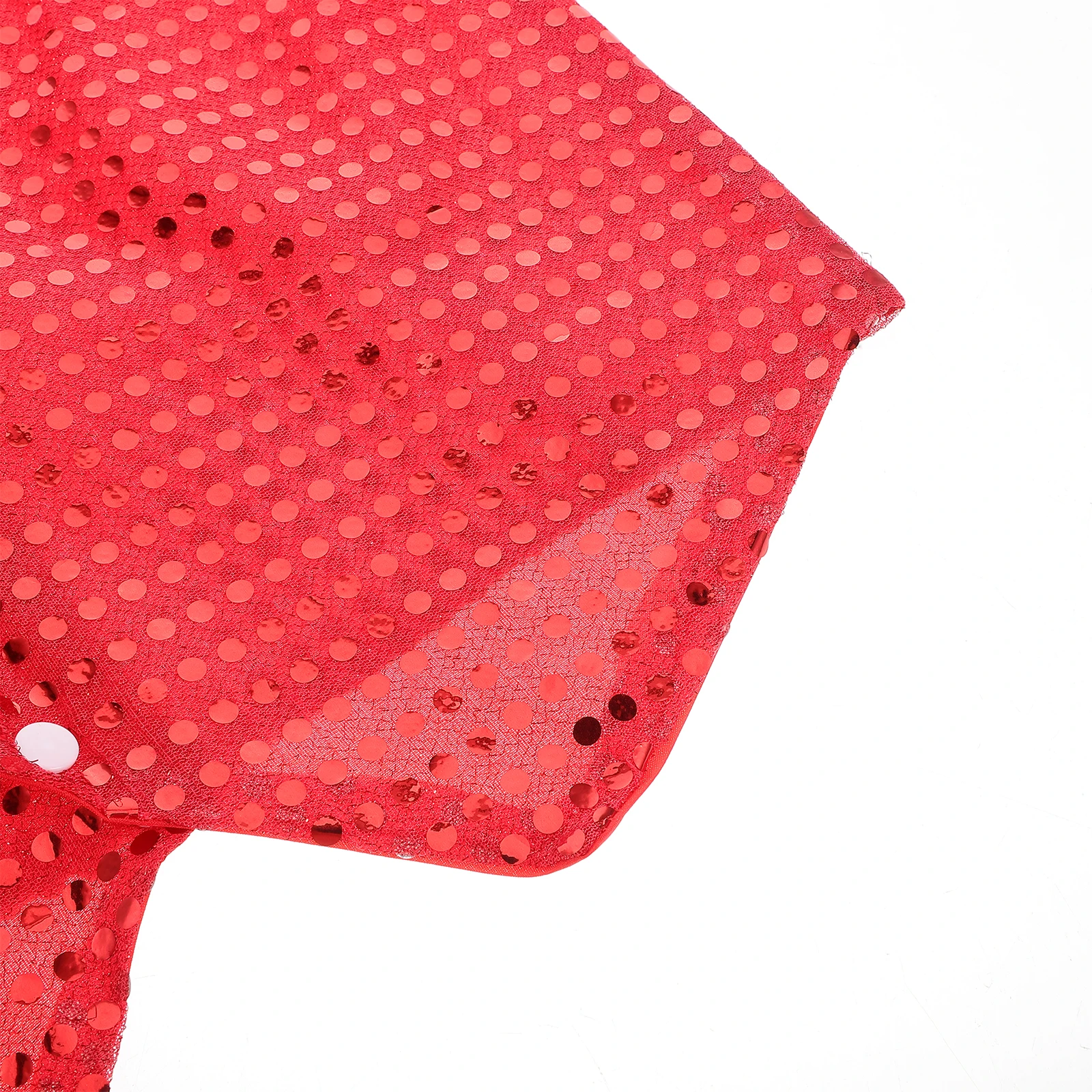 Gilet con paillettes glitterate per bambini 140 cm rosso senza maniche costume da ballo jazz hip-hop gilet lucido per abbigliamento da prestazione del circo per feste