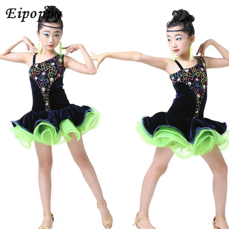 ชุดเต้นบัลเลต์สำหรับเด็กชุดเล่นสเกตบอลห้องบอลรูมเครื่องแต่งกายแนวแจ๊สสำหรับเด็กชุดเดรสเต้นรำละติน
