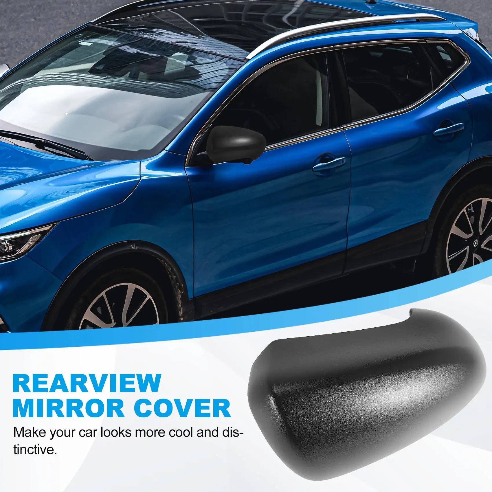 11-For Nissan Qashqai 2007-2014 Side Door Rearview Mirror Cover Trims Car Accessories Right Side