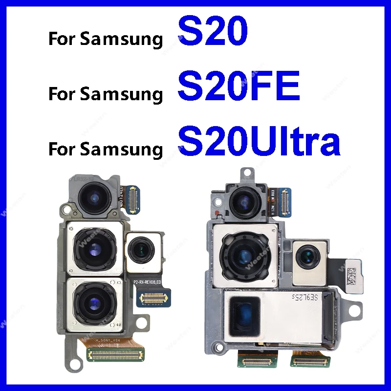 Wide lens camera Module For Samsung Galaxy S20 S20FE S20 Ultra 5G Small Front-Big Rear camera Flex cable Replacement Parts