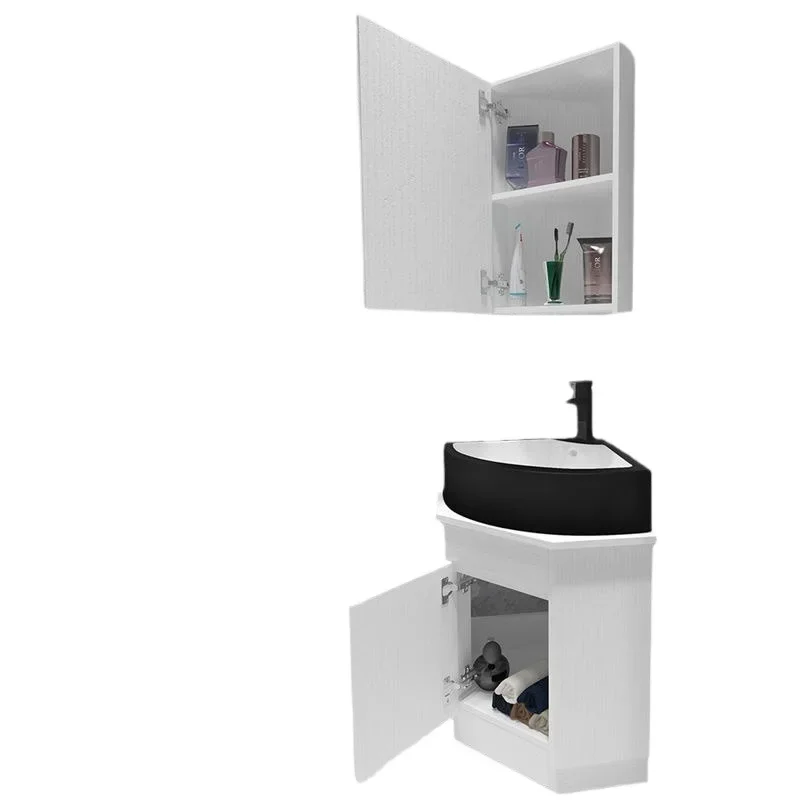 

Small apartment fan-shaped bathroom cabinet, toilet corner floor-to-ceiling washstand, corner triangle hand wash basin cabinet