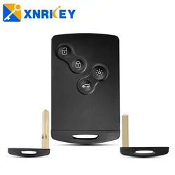 XNRKEY 4 Button Remote Smart Card Key Shell for Renault Megane Laguna Koleos Fluence Scenic Clio Captur Car Key Case with Blade