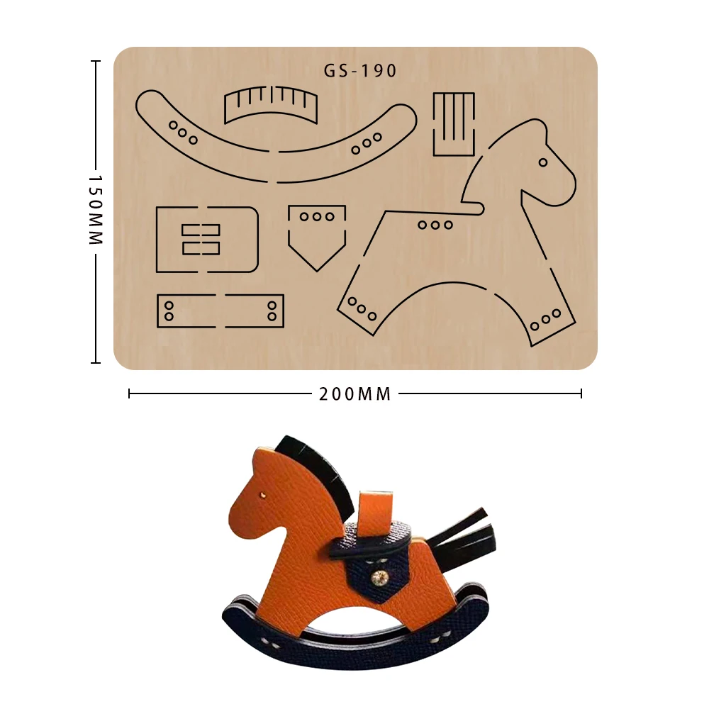 Rocking Horse Pendant Cutting Dies, Wooden DIY Craft, Leather Knife Mold, Scrapbooking, Suitable for Common Die-Cutting Machines