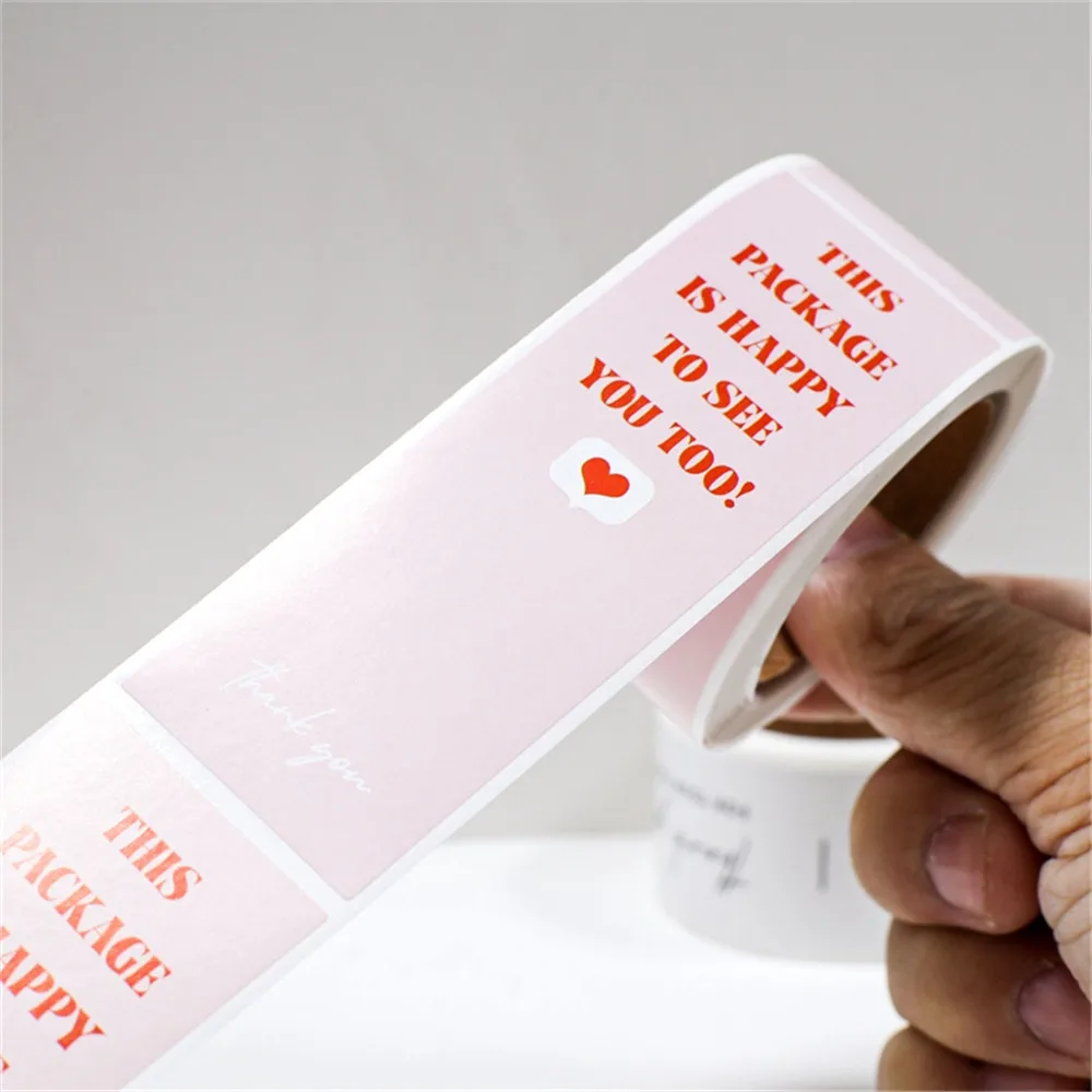 100pcs Thank You Stickers Roll 3*9cm Seal Labels Small Business Commodity Gift Box Packaging Sealing Decorative Wrapping Sticker