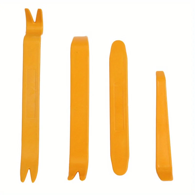 4pcs Car Audio Disassembly And Assembly Tools Yellow Plastic Crowbar For Car Door Panel Interior Buckle Navigator Disassembly