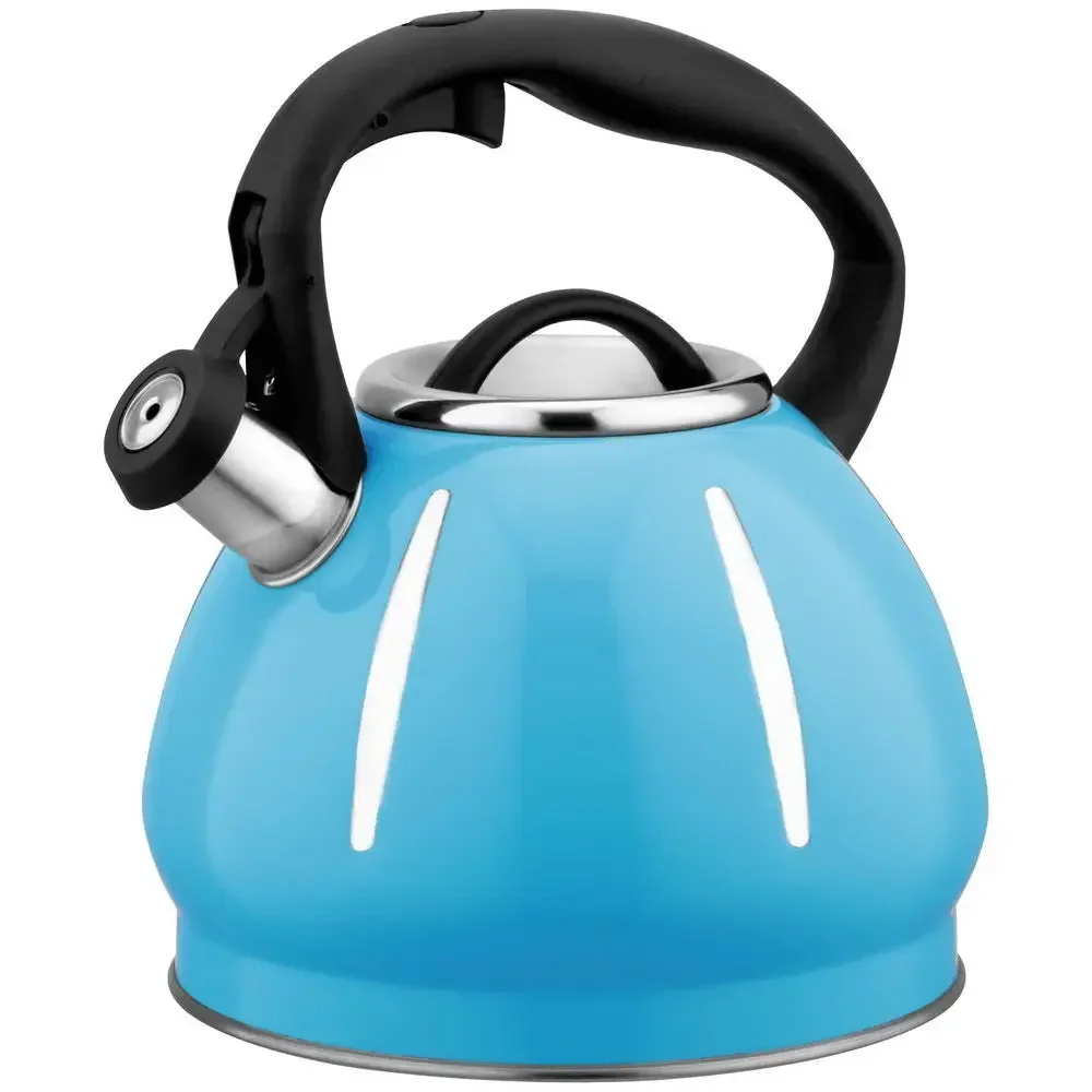 Large 3L Capacity Electric and Gas Stove Compatible Polka Dot Stainless Steel Whistling Kettle with Boil Alert