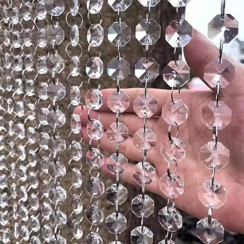 2-2,4 m höhenverstellbarer Hochzeitsbogen für den Außenbereich, gebogener Doppelring-Bühnenhintergrundständer, Blumenständer, mit 150 achteckigen Perlen – Detail 6